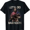 Funny Let Go Brandon, Combat Uniform, Anti Biden, Veteran Apparel T-Shirt