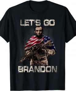 Funny Let Go Brandon, Combat Uniform, Anti Biden, Veteran Apparel T-Shirt