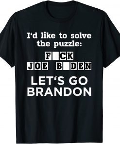 Funny Let's Go Brandon US Solve The Puzzle T-Shirt