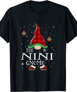 Nini Gnome Buffalo Plaid Matching Family Christmas Pajama Funny Tee Shirts