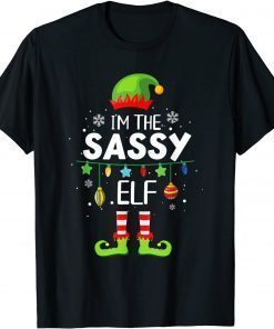 I'm The Sassy Elf Matching Family Christmas Group Pajama Shirts