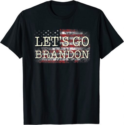 2021 Let's Go Brandon Tee Conservative Anti Liberal US Flag Tee Shirt