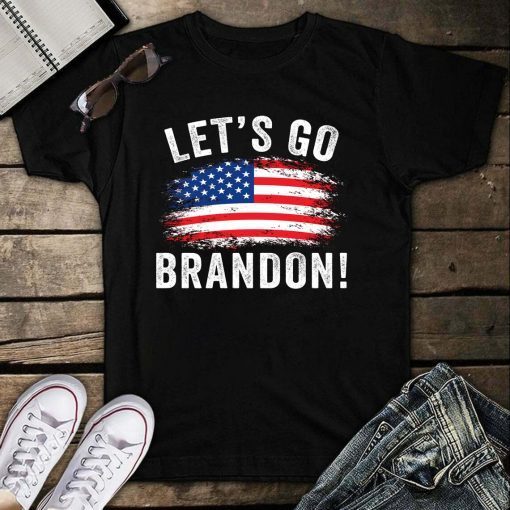 2021 Let’s Go Brandon US Flag Vintage, Anti Biden TShirt
