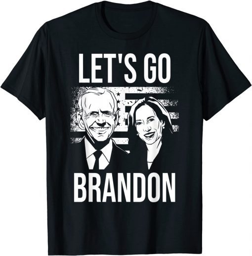 FJB Chant Let's Go Brandon Biden Conservative Anti Liberal US Flag Funny Tee Shirts