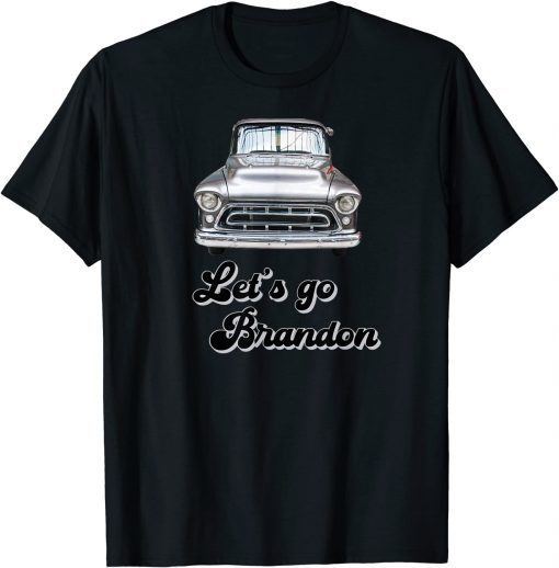 Classic Let's Go Brandon Hotrod 55 Vintage Race Christmas Anti Biden T-Shirt