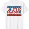 T-Shirt Let's Go Brandon American Flag Impeach Biden white