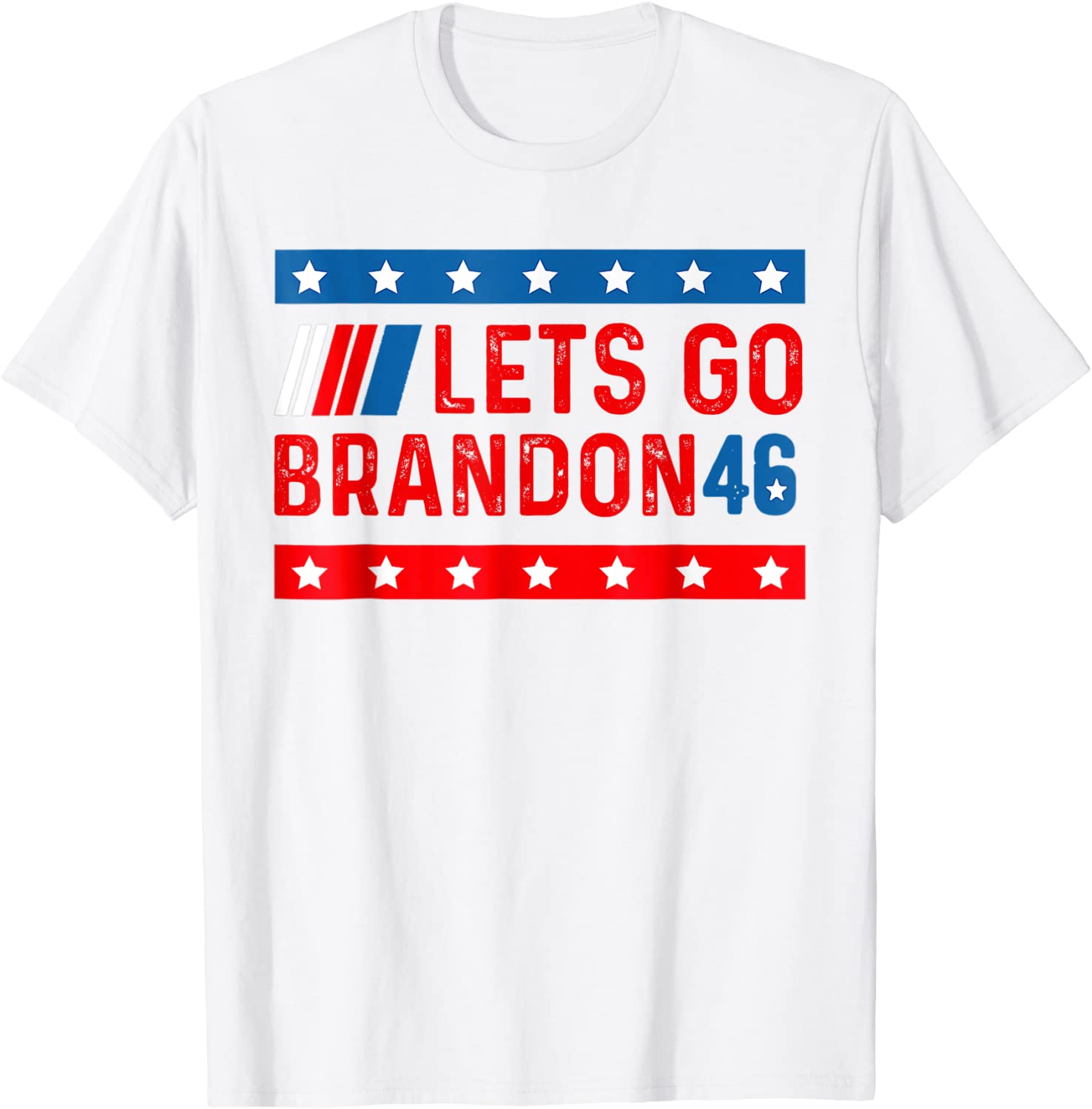 T-Shirt Let’s Go Brandon American Flag Impeach Biden white T-Shirt Let's Go Brandon American Flag Impeach Biden white