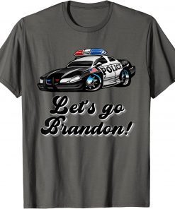 Funny Let's Go Brandon Police Hotrod Vintage Christmas Anti Biden TShirt