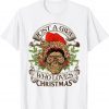 Official Just A Girl Who Loves Christmas Skull Santa Hat Leopard T-Shirt