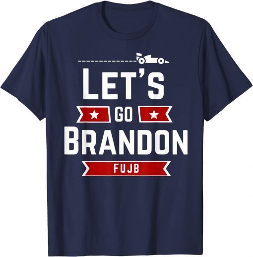 Classic Let's Go Brandon Navy Blue Conservative Anti Liberal US Flag TShirt