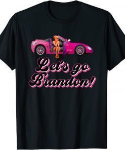 Let's Go Brandon Pink Hotrod Vintage Christmas Anti Biden Gift T-Shirt