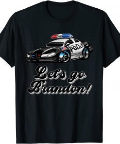 Let's Go Brandon Police Hotrod Vintage Christmas Anti Biden TShirt