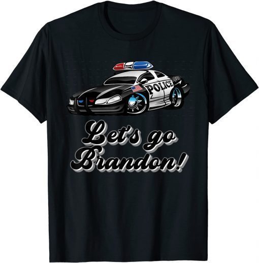 Let's Go Brandon Police Hotrod Vintage Christmas Anti Biden TShirt