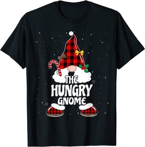 Hungry Gnome Buffalo Plaid Matching Family Christmas Pajama Gift Shirts