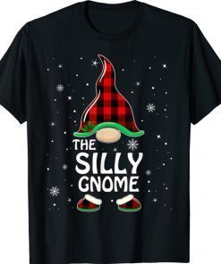 Silly Gnome Buffalo Plaid Matching Family Christmas Pajama Shirt