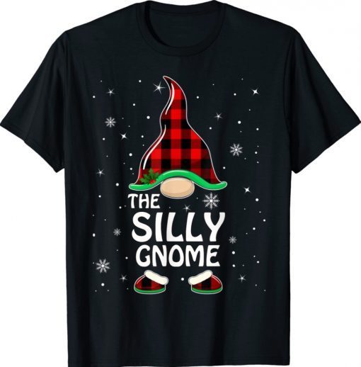 Silly Gnome Buffalo Plaid Matching Family Christmas Pajama Shirt