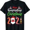 Merry Quarantine Christmas 2021 Elf Santa Claus Face Mask Shirt