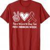 Peace Love Hope Inspirational Red Ribbon Week Awareness 2021 Shirt