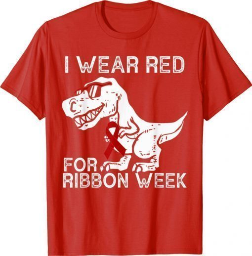 In October We Wear Red Ribbon Squad Week Awareness Shirt