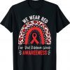 We Wear Red For Red Ribbon Week Awareness Leopard Rainbow Shirt