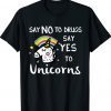 Red Ribbon Week Kids Youth Say No Say Yes to Unicorns Shirt