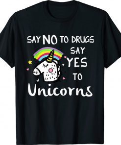 Red Ribbon Week Kids Youth Say No Say Yes to Unicorns Shirt