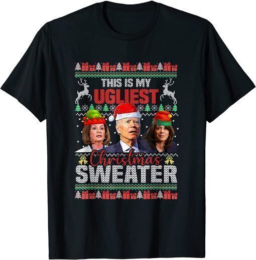 This Is My Ugliest Christmas Sweater Anti Biden Funny X-mas Classic T-Shirt