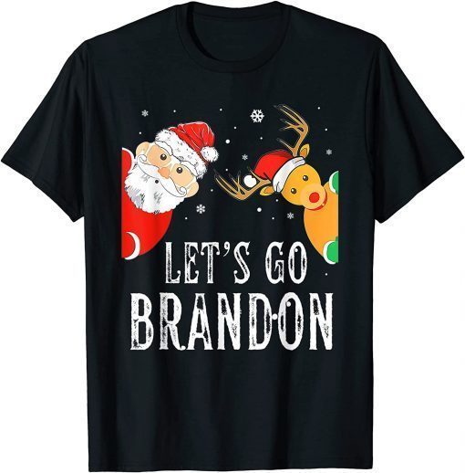 2022 Let's Go Branson Brandon Christmas Santa Reindeer Gift TShirt