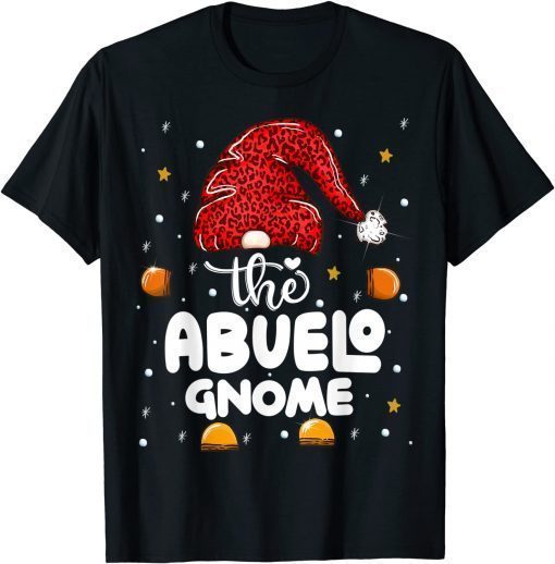 2021 Abuelo Gnome Leopard Family Matching Christmas Party Pajama T-Shirt