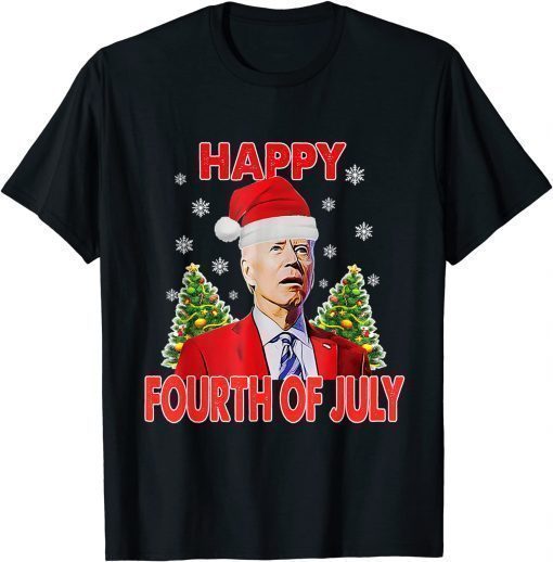 Santa Joe Biden Happy 4th of July Funny Merry Christmas 2021 T-Shirt