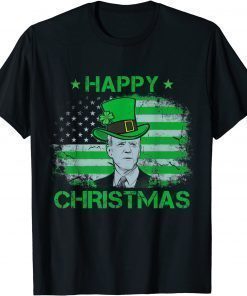 Classic Joe Biden Happy Christmas Leprechaun Biden USA Flag T-Shirt