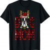 Official Boston Terrier Mom Red Plaid Buffalo Christmas Decorations T-Shirt