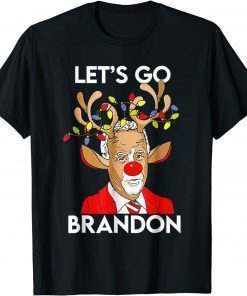 Reindeer Joe Biden Let's Go Branson Brandon Christmas Chant Gift T-Shirt