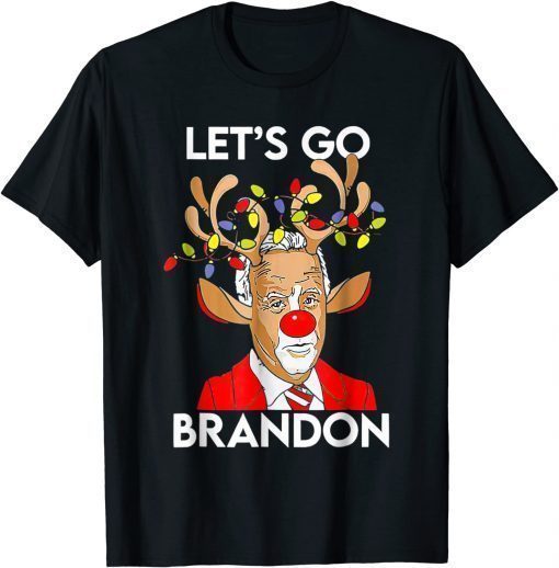 Reindeer Joe Biden Let's Go Branson Brandon Christmas Chant Gift T-Shirt