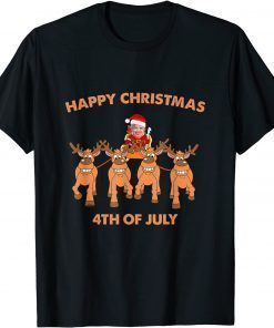 Happy 4th of July Funny Christmas Joe Biden Pajama Funny T-Shirt