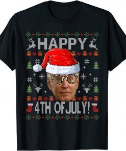 Funny Santa Joe Biden Happy 4th of July Ugly Christmas Gift 2022 T-Shirt