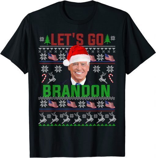 T-Shirt Let's Go Brandon Ugly Christmas Anti Biden Pro America Gift 2021