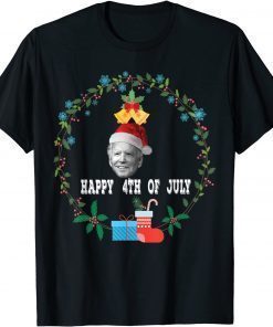 Official Joe Biden Happy 4th of July Ugly Santa Christmas Sweater T-Shirt