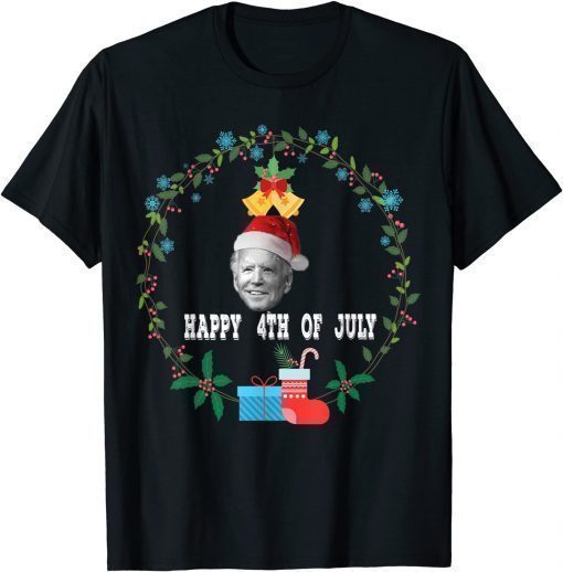 Official Joe Biden Happy 4th of July Ugly Santa Christmas Sweater T-Shirt