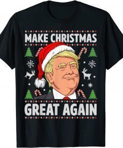 2021 Make Christmas Great Again Funny Trump Ugly Christmas Men T-Shirt