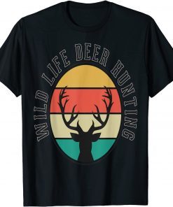 Classic Vintage Sunset With Deer Hunting Tee Shirts