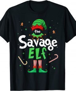 Official The Savage Elf Xmas Matching Christmas For Family T-Shirt