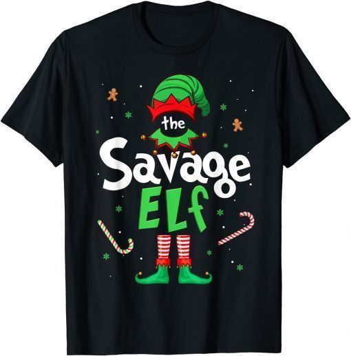 Official The Savage Elf Xmas Matching Christmas For Family T-Shirt