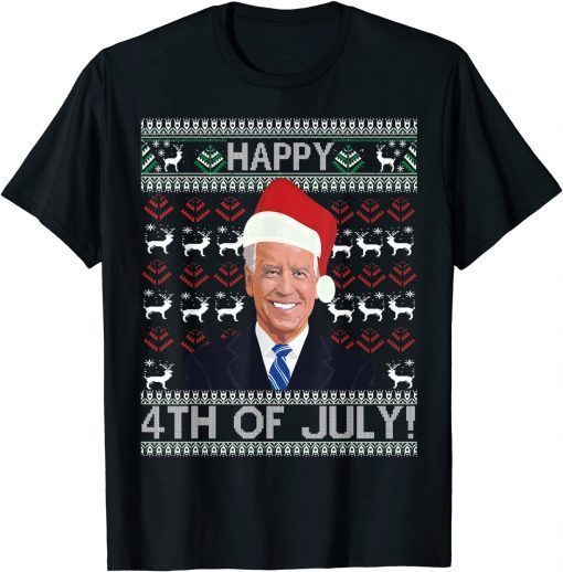 T-Shirt Santa Joe Biden Happy 4th of July Ugly Christmas