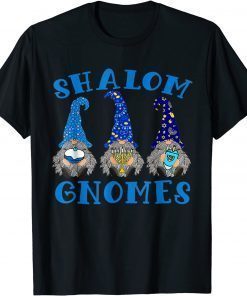 Funny Hanukkah Funny Jewish Shalom Gnomes Chanukah Lights T-Shirt