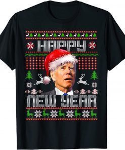 Cool Santa Joe Biden Happy New Year Ugly Christmas Sweater Funny Shirt