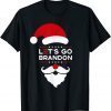 Funny Let's Go Branson Brandon Reindeer Santa Hat Christmas Gifts T-Shirt