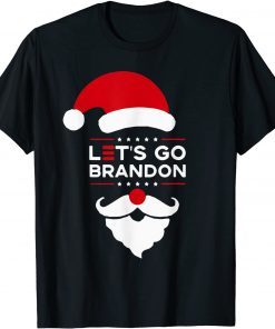 Funny Let's Go Branson Brandon Reindeer Santa Hat Christmas Gifts T-Shirt