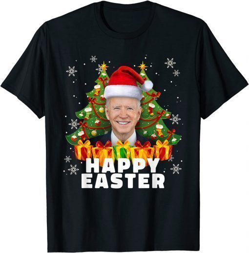 Funny Joe Biden Santa Confused Happy Easter Funny Ugly Christmas TShirt