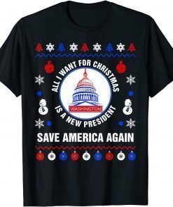 All I Want For Christmas Is A New President Ugly Sweater Gift TShirt